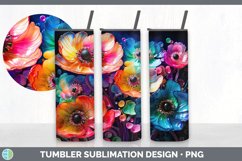 Neon Anemone Flowers Tumbler | Bundle 20 oz Skinny Tumbler D Product Image 5
