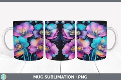 Neon Anemone Flowers Mug Wrap | Bundle Coffee Cup Designs Product Image 6