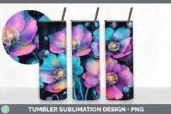 Neon Anemone Flowers Tumbler | Bundle 20 oz Skinny Tumbler D Product Image 6