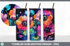 Neon Anemone Flowers Tumbler | Bundle 20 oz Skinny Tumbler D Product Image 7
