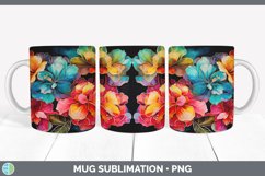Neon Begonia Flowers Mug Wrap | Bundle Coffee Cup Designs Product Image 2