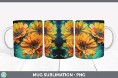 Neon Calendula Flowers Mug Wrap | Bundle Coffee Cup Designs Product Image 2