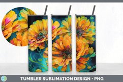 Neon Calendula Flowers Tumbler | Bundle 20 oz Skinny Tumbler Product Image 2