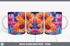 Neon Calendula Flowers Mug Wrap | Bundle Coffee Cup Designs Product Image 3