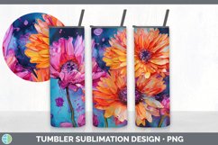 Neon Calendula Flowers Tumbler | Bundle 20 oz Skinny Tumbler Product Image 3
