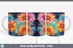 Neon Calendula Flowers Mug Wrap | Bundle Coffee Cup Designs Product Image 4