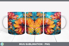 Neon Calendula Flowers Mug Wrap | Bundle Coffee Cup Designs Product Image 6