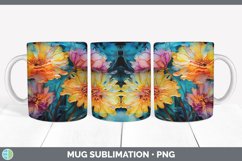 Neon Calendula Flowers Mug Wrap | Bundle Coffee Cup Designs Product Image 7