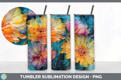 Neon Calendula Flowers Tumbler | Bundle 20 oz Skinny Tumbler Product Image 7