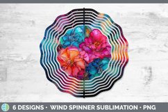 Neon Camellia Flowers Wind Spinner | Bundle Spinner Designs Product Image 4