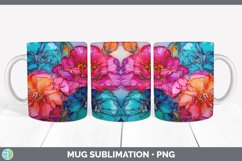 Neon Camellia Flowers Mug Wrap | Bundle Coffee Cup Designs Product Image 3