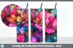 Neon Camellia Flowers Tumbler | Bundle 20 oz Skinny Tumbler Product Image 4
