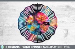 Neon Camellia Flowers Wind Spinner | Bundle Spinner Designs Product Image 5