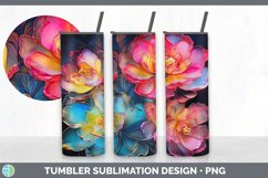Neon Camellia Flowers Tumbler | Bundle 20 oz Skinny Tumbler Product Image 5