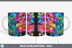Neon Camellia Flowers Mug Wrap | Bundle Coffee Cup Designs Product Image 6