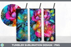 Neon Camellia Flowers Tumbler | Bundle 20 oz Skinny Tumbler Product Image 6