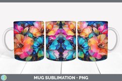Neon Camellia Flowers Mug Wrap | Bundle Coffee Cup Designs Product Image 7