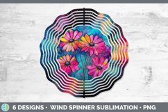 Neon Daisy Flowers Wind Spinner | Bundle Spinner Designs Product Image 3