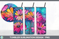 Neon Daisy Flowers Tumbler | Bundle 20 oz Skinny Tumbler Des Product Image 2