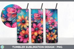 Neon Daisy Flowers Tumbler | Bundle 20 oz Skinny Tumbler Des Product Image 3