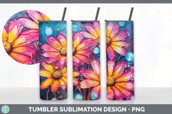 Neon Daisy Flowers Tumbler | Bundle 20 oz Skinny Tumbler Des Product Image 4