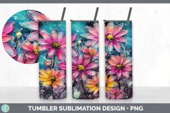 Neon Daisy Flowers Tumbler | Bundle 20 oz Skinny Tumbler Des Product Image 5