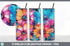Neon Daisy Flowers Tumbler | Bundle 20 oz Skinny Tumbler Des Product Image 6
