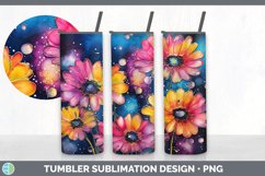 Neon Daisy Flowers Tumbler | Bundle 20 oz Skinny Tumbler Des Product Image 7