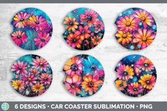 Neon Daisy Flowers Car Coaster | Bundle Coaster Designs Product Image 2