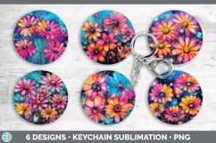 Neon Daisy Flowers Keychain | Bundle Keyring Designs Product Image 2