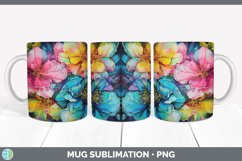 Neon Gardenia Flowers Mug Wrap | Bundle Coffee Cup Designs Product Image 2