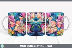 Neon Gardenia Flowers Mug Wrap | Bundle Coffee Cup Designs Product Image 3