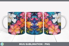 Neon Gardenia Flowers Mug Wrap | Bundle Coffee Cup Designs Product Image 4