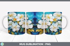 Neon Gardenia Flowers Mug Wrap | Bundle Coffee Cup Designs Product Image 5