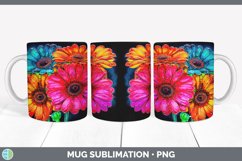 Neon Gerbera Daisy Flowers Mug Wrap | Bundle Coffee Cup Desi Product Image 4