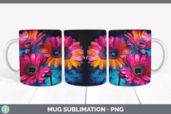 Neon Gerbera Daisy Flowers Mug Wrap | Bundle Coffee Cup Desi Product Image 5