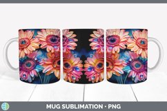 Neon Gerbera Daisy Flowers Mug Wrap | Bundle Coffee Cup Desi Product Image 7