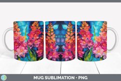 Neon Hyacinth Flowers Mug Wrap | Bundle Coffee Cup Designs Product Image 2