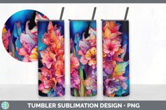 Neon Hyacinth Flowers Tumbler | Bundle 20 oz Skinny Tumbler Product Image 6