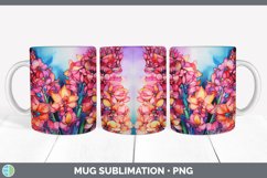 Neon Hyacinth Flowers Mug Wrap | Bundle Coffee Cup Designs Product Image 7