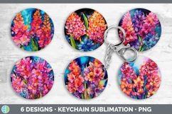 Neon Hyacinth Flowers Keychain | Bundle Keyring Designs Product Image 2
