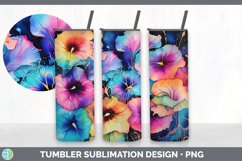 Neon Morning Glory Flowers Tumbler | Bundle 20 oz Skinny Tum Product Image 2