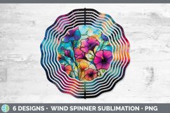 Neon Morning Glory Flowers Wind Spinner | Bundle Spinner Des Product Image 4