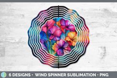 Neon Morning Glory Flowers Wind Spinner | Bundle Spinner Des Product Image 6