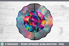 Neon Morning Glory Flowers Wind Spinner | Bundle Spinner Des Product Image 7