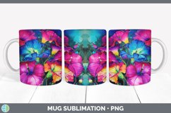 Neon Morning Glory Flowers Mug Wrap | Bundle Coffee Cup Desi Product Image 7