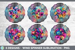 Neon Morning Glory Flowers Wind Spinner | Bundle Spinner Des Product Image 2
