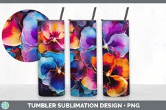 Neon Pansy Flowers Tumbler | Bundle 20 oz Skinny Tumbler Des Product Image 3
