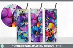 Neon Pansy Flowers Tumbler | Bundle 20 oz Skinny Tumbler Des Product Image 4