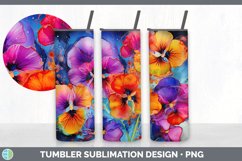 Neon Pansy Flowers Tumbler | Bundle 20 oz Skinny Tumbler Des Product Image 7